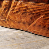 Handmade Wood Box with Redwood Tree Engraved Rustic Handmade Curly Wood #508 California Redwood Jewelry Box Storage Box