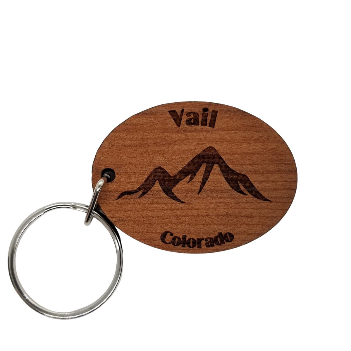 Vail Keychain Vail CO Keychain Mountains Wood Keyring Colorado Souvenir Mountains Sk ...