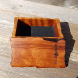 Handmade Wood Box with Redwood Tree Engraved Rustic Handmade Curly Wood #444 California Redwood Jewelry Box Storage Box