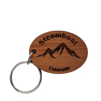 Steamboat Colorado Keychain CO Mountains Wood Keyring Colorado Souvenir Mountain Ski Resort Skiing Skier Key Tag Bag