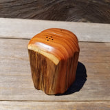 Rustic Wood Salt and Pepper Shakers Set 2 Tone Handmade #479 California Redwood Souvenir Housewarming Gift