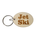 Jet Ski Wood Keychain Key Ring Keychain Gift - Key Chain Key Tag Key Ring Key Fob - Jet Ski Text Key Marker