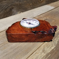 Redwood Burl Wood Clock Mantle Desk Office Gifts for Men Sitting Wood Birdseye Table Shelf #143