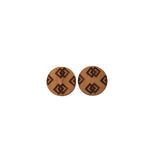 Double Diamond or Arrows Pattern Earrings - Cherry Wood Earrings - Stud Earrings - Post Earrings ENGRAVED
