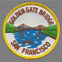 San Francisco Patch – Golden Gate Bridge – California Souvenir Iron On – CA Travel Patch Bridge Boats Green Hills 3" Circle