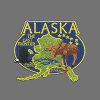 Alaska Patch – AK State Travel Patch Souvenir Applique 3" Iron On The Last Frontier Moose Eagle Mountains