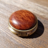 Redwood Pill Box 3 Sections Handmade Top California Burl Souvenir #422 Memento Mothers Day Gift Antique Bronze