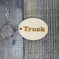 Truck Wood Keychain Key Ring Keychain Gift - Key Chain Key Tag Key Ring Key Fob - Truck Key Marker