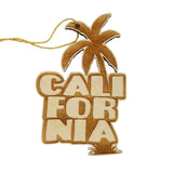 California State Christmas Ornament Bubble Spellout Letters Handmade Wood Ornament Made in USA Laser Cut Cutout Shape CA Souvenir