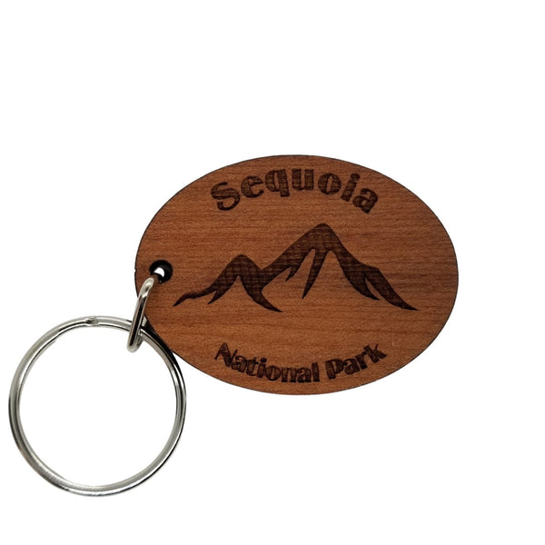 Sequoia National Park Keychain Wood Keyring Mountain California Souvenir CA Travel Gift Key Tag Bag