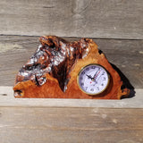 Redwood Burl Wood Clock Mantle Desk Office Gifts for Men #571 - 2 Tone Sitting Wood Table Shelf Wedding Gift Birthday Gift
