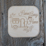 Color Your Own Wood Art ONLY DIY - Home Away From Home Trailer Wood Trivet - Coloring Project - Adult Craft Project Supply - Relaxation Gift