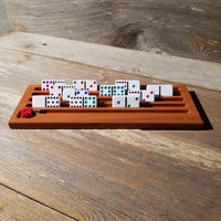Domino Rack Tray Holder Holds 25 Dominoes Game California Redwood Souvenir Domino Accessory Train Pocket Mexican Train Chicken Foot Wood Lg