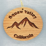 Squaw Valley Ornament California Souvenir Squaw Valley Ski Resort Handmade Wood Ornament