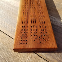 Redwood Wood Cribbage Board Handmade Laser Engraved 3 Player #443 USA Card Game 2 Tone Birthday Gift Christmas Gift California Souvenir