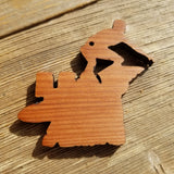 California Surfer Surfing Christmas Ornament Handmade Wood Ornament Made in USA Laser Cut Cutout Shape CA Surfboard Souvenir