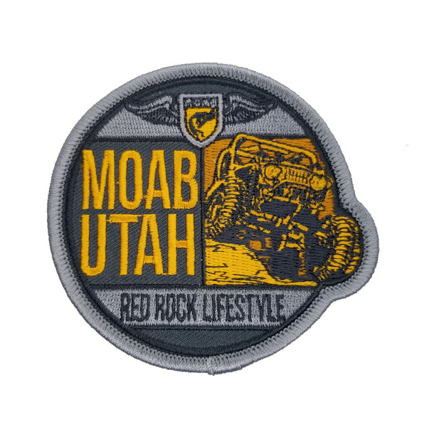 Utah Patch – Moab UT – Jeep Red Rock Lifestyle – Travel Patch Iron On – UT Souvenir Patch – Off Roading Applique – Circle 3″ Travel Gift
