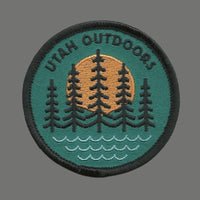 Utah Patch – Utah Outdoors – Trees Waves Sun Travel Patch Iron On – UT Souvenir Patch – Embellishment Applique – 2.5″