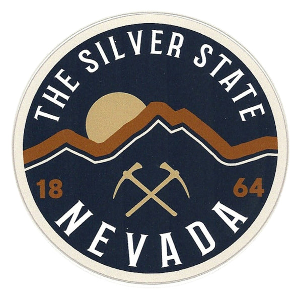 Nevada Decal – NV Travel Sticker – The Silver State Souvenir Sticker – Travel Gift 3.5" Made in USA 3.5 Inch Circle