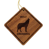 Wolf Crossing Ornament - Wolf Ornament - Wood Ornament Handmade in USA - Christmas Home Decoration - Wolf Christmas