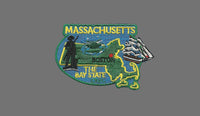 Massachusetts Patch – MA State Travel Patch Souvenir Embellishment or Applique 3" The Bay State Boston Iron on Blue Crab Mayflower