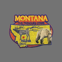Montana Patch – MT State Travel Patch Souvenir Applique 3" Iron On The Treasure State Elk Mountains Bear
