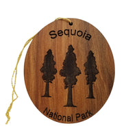 Sequoia National Park Ornament - Forest Trees Christmas - 3 Giant Sequoias - Travel Gift - California Souvenir Handmade Wood