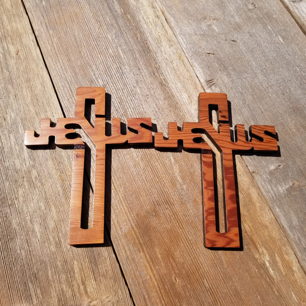 Wood Wall Cross - Rustic Torched Wooden Cross - Wall Cross - Cross Within a  Cross - 8