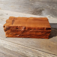 Wood Jewelry Box Redwood Tree Engraved Rustic Handmade Curly Wood #437 Mens Valet Christmas Gift 5th Anniversary