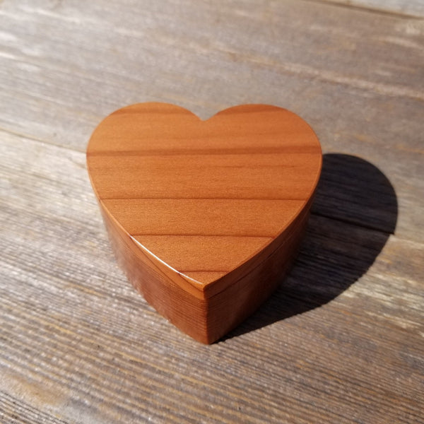 Handmade Wood Box with Redwood Heart Ring Box California Redwood #454 Mothers Day Anniversary Gift Ideas