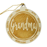 Grandma Christmas Ornament - Character Traits - Handmade Wood Ornament -  Gift for Grandma - Grandma Gift - Kind Helpful Caring 3.5"
