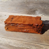 Handmade Wood Box with Redwood Tree Engraved Rustic Handmade Curly Wood #435 California Redwood Jewelry Box Storage Box
