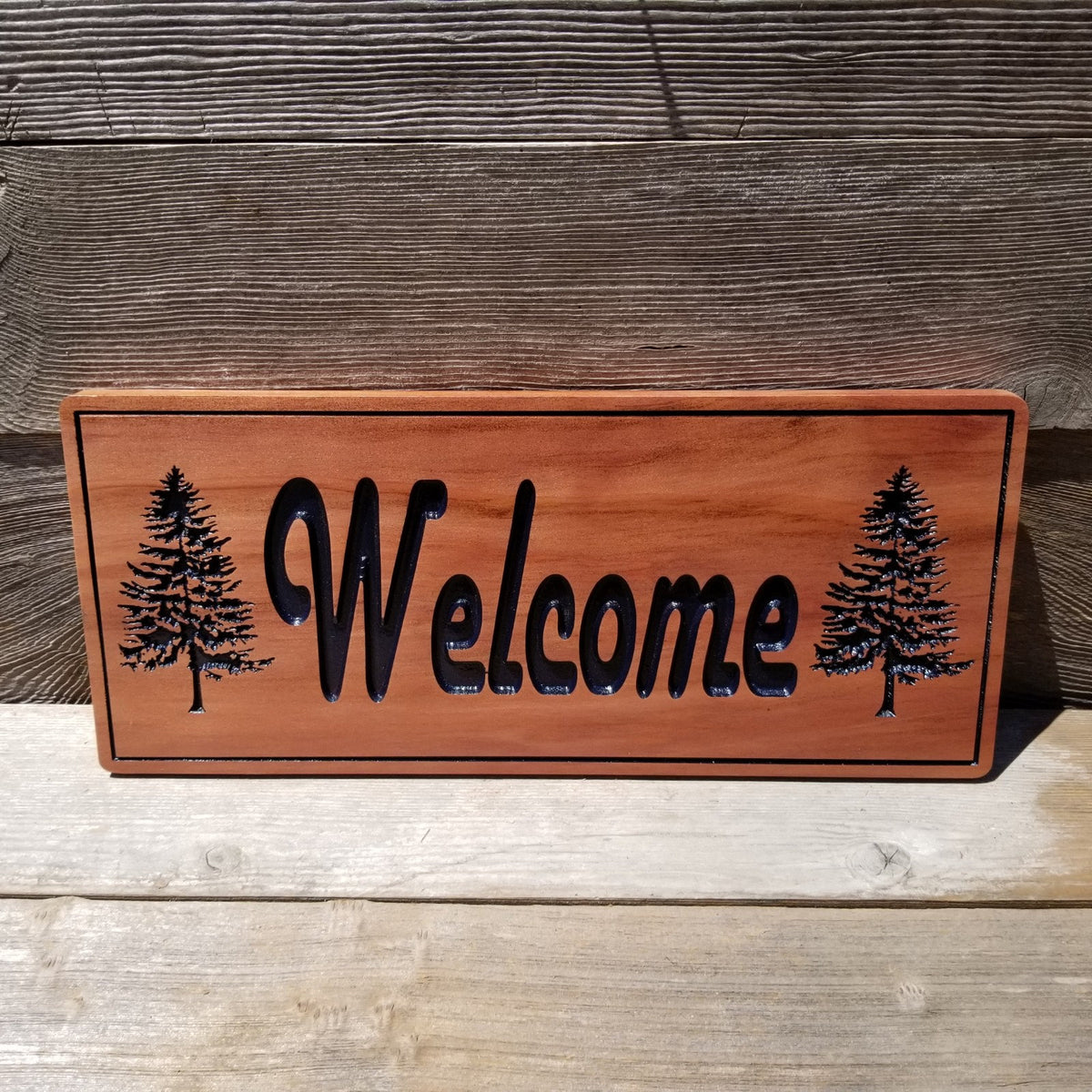 Welcome Sign - Carved Sign - Handmade - California Redwood - Housewarm ...