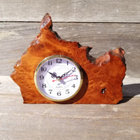 Redwood Burl Wood Clock Mantle Desk Office Gifts for Men Sitting Wood Birdseye Table Shelf #215 Mother's Day Gift