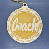 Coach Christmas Ornament - Character Traits - Handmade Wood Ornament -  Gift for Coaches - Coach Gift - Football  Basketball Wrestling