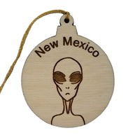 Alien New Mexico Christmas Ornament Wood Laser Cut Handmade in USA Travel Gift Souvenir Memento NM