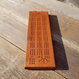 Redwood Wood Cribbage Board Handmade Laser Engraved 3 Player #442 USA Card Game Birthday Gift Christmas Gift California Souvenir