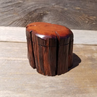 Wood Ring Box Redwood Rustic Handmade California Storage Live Edge Mini #470 Birthday Gift Christmas Gift Mother's Day Gift