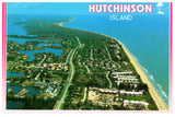 Vintage Florida Postcard 4x6 Hutchinson Island Aerial View Airview Atlantic Ocean Scenic Florida Distributors 1980s Werner J Bertsch