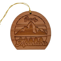 Rocky Mountains Ornament Handmade Wood Ornament Retro Design Rocky Mountain National Park Colorado Souvenir CO Christmas Ornament