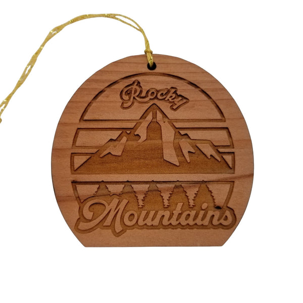 Rocky Mountains Ornament Handmade Wood Ornament Retro Design Rocky Mountain National Park Colorado Souvenir CO Christmas Ornament