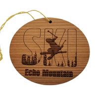 Echo Mountain Colorado Ski Ornament - Handmade Wood Ornament - CO Souvenir - Ski Skiing Skier Trees Christmas Travel Gift