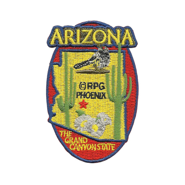 Arizona Patch – AZ State Shape- Travel Patch Iron On – The Grand Canyon State Souvenir Patch – Embellishment Applique – Travel Gift 3"