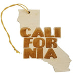 California State Christmas Ornament Bubble Spellout Letters Handmade Wood Ornament Made in USA Laser Cut Cutout Shape CA Souvenir