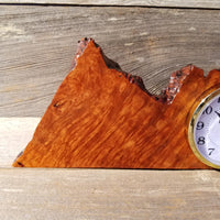 Wood Clock For the Desk or Mantle Handmade California Redwood Burl #560 Table Shelf Birthday Gift Wedding Gift Engagement Gift