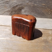 Wood Ring Box Redwood Rustic Handmade California Storage Live Edge Mini #465 Birthday Gift Christmas Gift Mother's Day Gift