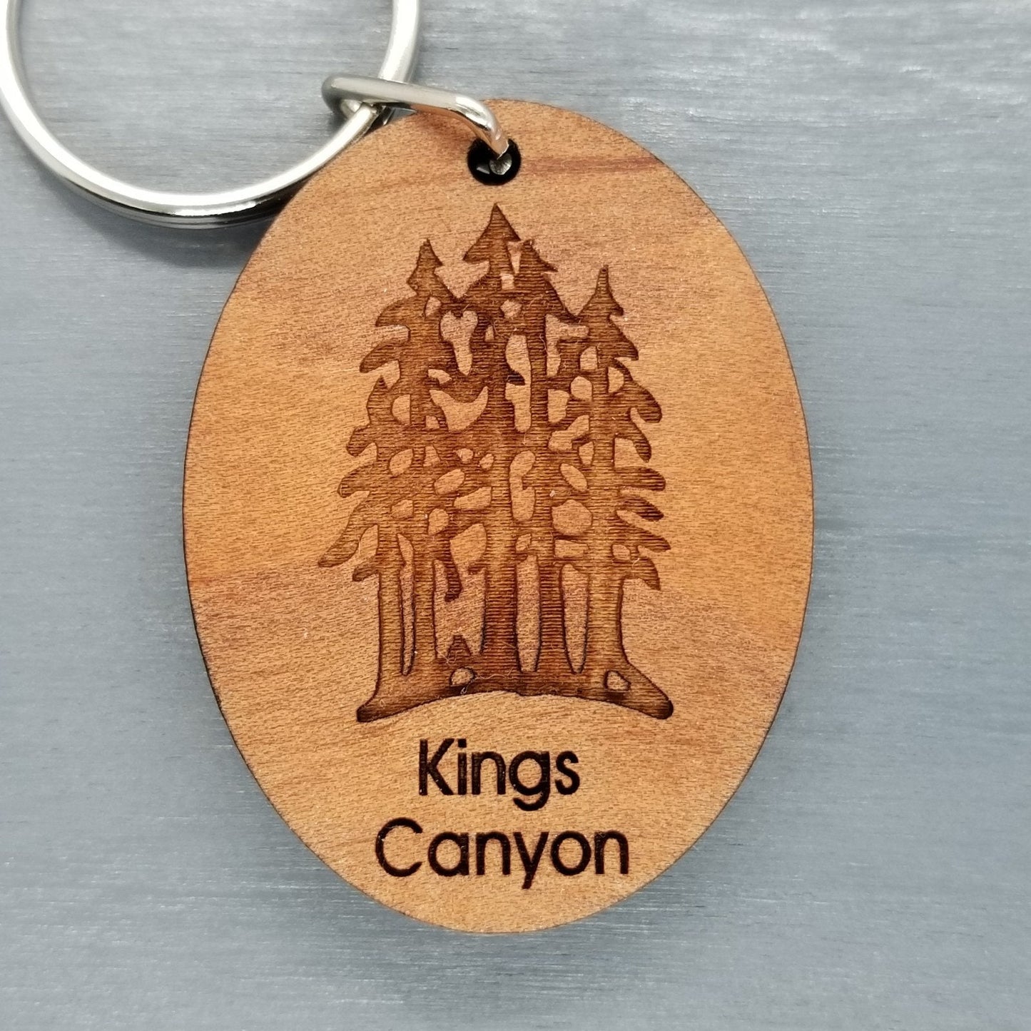 Kings Canyon Redwood Trees Grove Wood Keychain California wood Souvenir Travel Gift - Wood Gift Key Chain Key Tag Key Ring Forest Gift - 4080KING