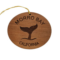 Morro Bay California Ornament - Handmade Wood Ornament - CA Whale Tail Whale Watching - Christmas Ornament 3 Inch