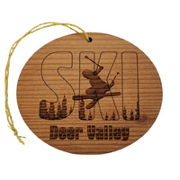Deer Valley Utah Ski Ornament - Handmade Wood Ornament - UT Souvenir - Ski Skiing Skier Trees Christmas Travel Gift