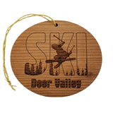 Deer Valley Utah Ski Ornament - Handmade Wood Ornament - UT Souvenir - Ski Skiing Skier Trees Christmas Travel Gift